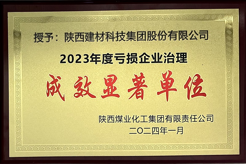 公司荣获2023年亏损企业治理成效显著单位